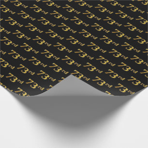 Black, Faux Gold 73rd (Seventy-Third) Event Wrapping Paper