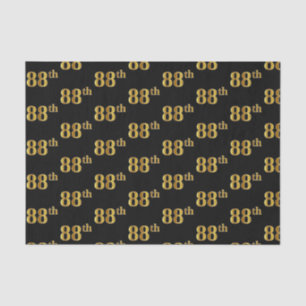 Black, Faux Gold 88th (Eighty-Eighth) Event Tissue Paper