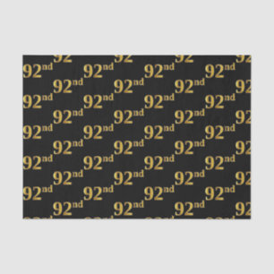 Black, Faux Gold 92nd (Ninety-Second) Event Tissue Paper