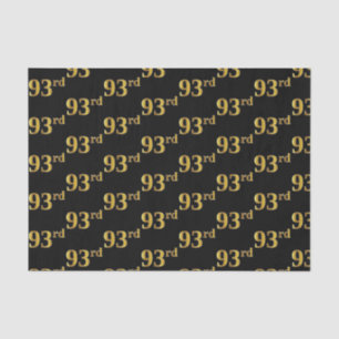 Black, Faux Gold 93rd (Ninety-Third) Event Tissue Paper