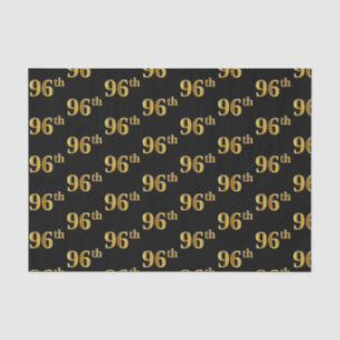 Black, Faux Gold 96th (Ninety-Sixth) Event Tissue Paper