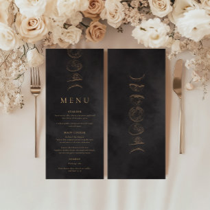 Black & Faux Gold Tarot Celestial Wedding Menu