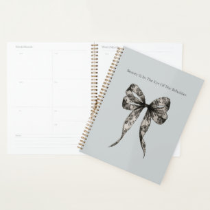 Black Faux Lace Bow Beauty Is Planner