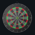 Black Faux Leather Texture Dartboard<br><div class="desc">A trendy modern design with black faux leather texture print with red and green accents.</div>
