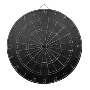 Black faux leather texture print dartboard