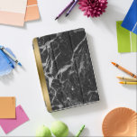 Black Faux Marble Gold Accent iPad Pro Cover<br><div class="desc">Cool black and grey faux marble texture with gold accent.</div>
