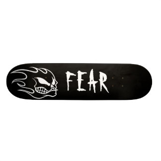 Black Fear Skateboard Deck with White