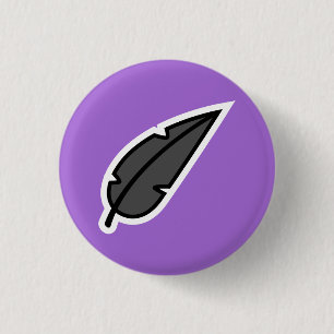 Black Feather 3 Cm Round Badge