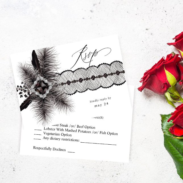 Black Feather & Lace w Meal RSVP (Creator Uploaded)