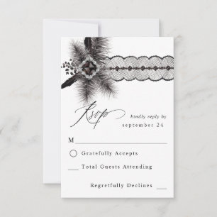 Black Feather & Lace w Meal RSVP