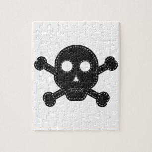 Black Felt Skull Jigsaw Puzzle