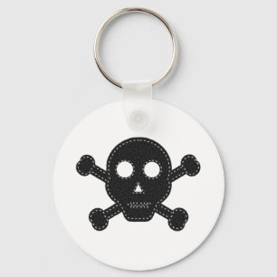 Black Felt Skull Key Ring