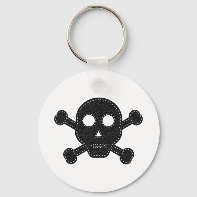 Black Felt Skull Key Ring (Front)