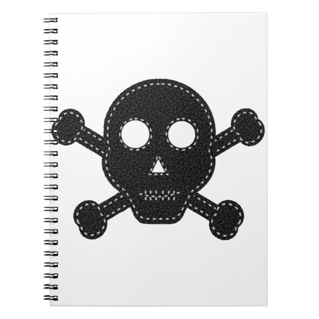 Black Felt Skull Notebook (Front)