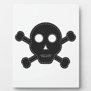 Black Felt Skull Plaque
