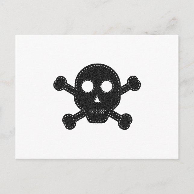 Black Felt Skull Postcard (Front)