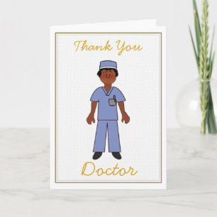 Black Female Doctor Thank You Card