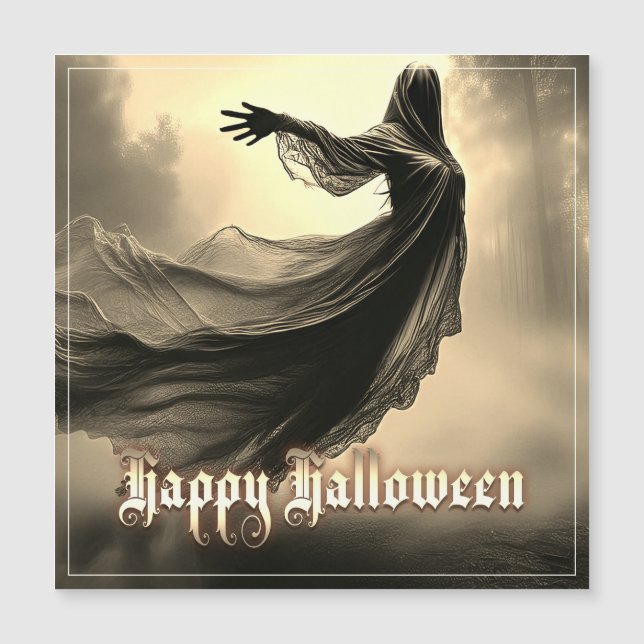 Black Female Ghost in Hellscape - Halloween (Front)
