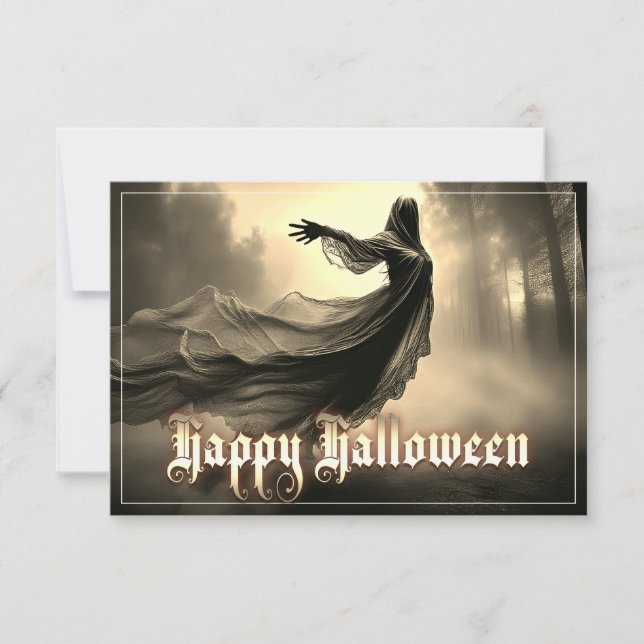 Black Female Ghost in Hellscape - Halloween (Front)