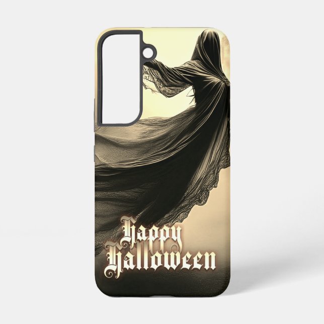 Black Female Ghost in Hellscape - Halloween Samsung Galaxy S22 Case (Back)