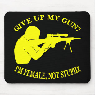 Black Female Gun Not Stupid Mouse Pad