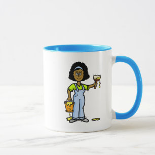 Black Female House Painter Name Mug