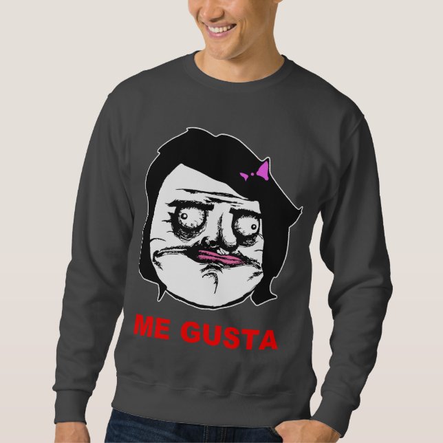Black Female Me Gusta Comic Rage Face Meme Sweatshirt (Front)