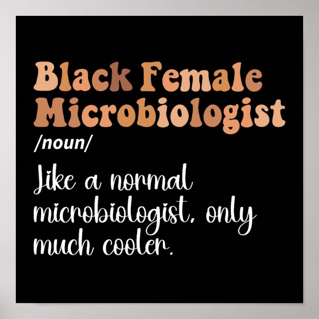 Black Female Microbiologist Definition Funny Poster (Front)