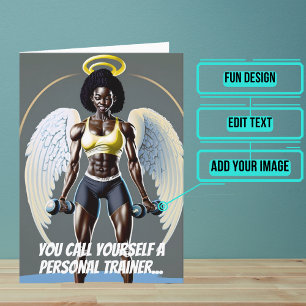 Black Female Personal Trainer or Coach Birthday Card