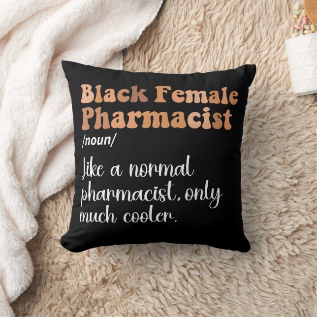 Black Female Pharmacist Funny Definition Cushion (Blanket)