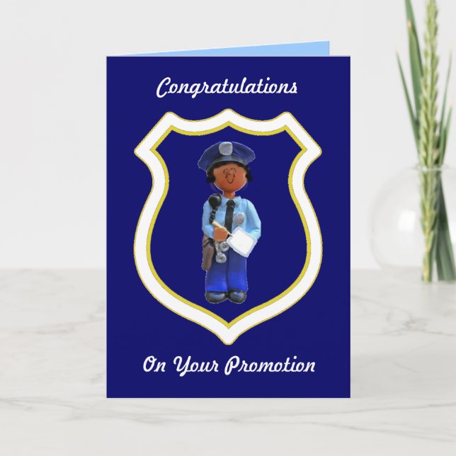 Black Female Police Officer Custom Promotion Cards (Front)