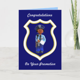 Black Female Police Officer Custom Promotion Cards