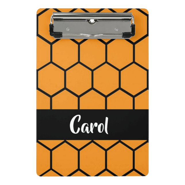 Black fence on orange mini clipboard (Front)