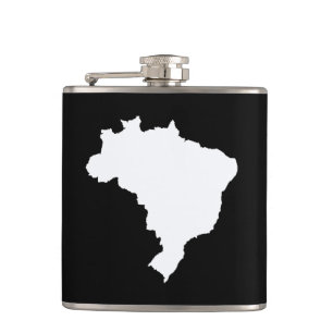 Black Festive Brazil Hip Flask