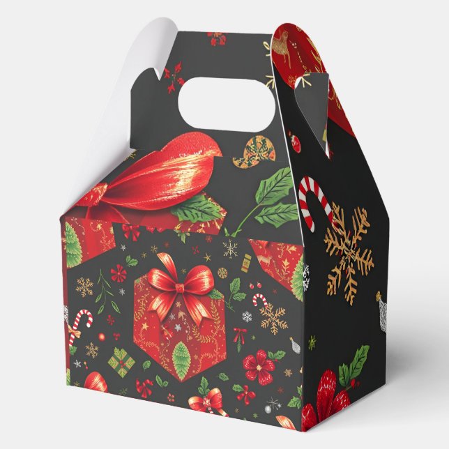 Black Festive Christmas Gift Box Design (Front)