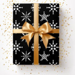 Black Festive Christmas Winter Snowflake Pattern Wrapping Paper<br><div class="desc">Wrap your carefully chosen gifts this year in a festive Christmas paper wrap featuring a black and white winter snowflakes pattern.</div>