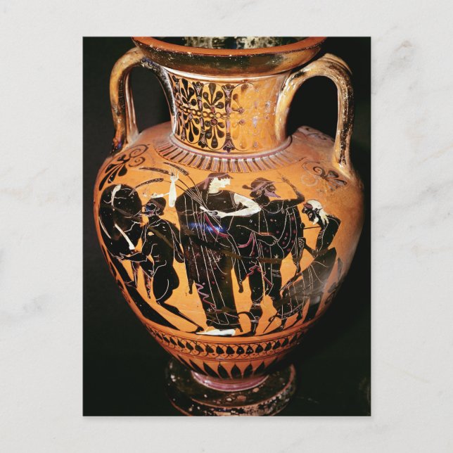 Black-figure attic vase postcard (Front)