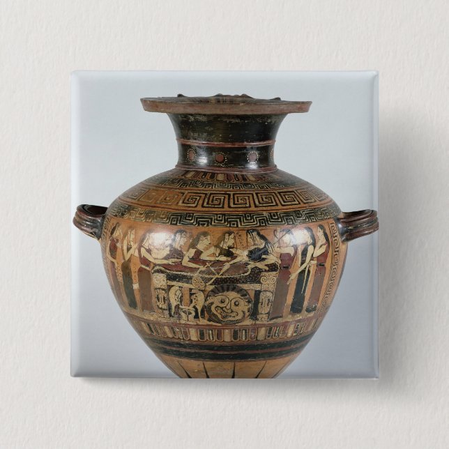 Black-figure hydria 15 cm square badge (Front)