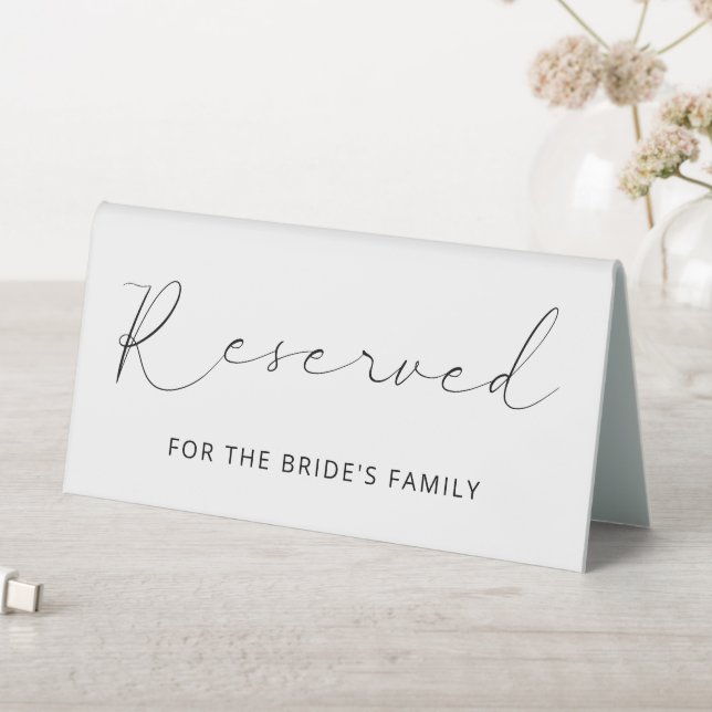 Black Fine Calligraphy Reserved for Family (In SItu (Table))