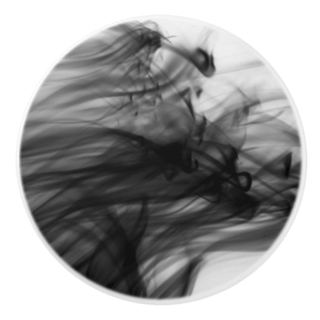 Black Fire I Ceramic Knob by Artist C.L. Brown (Front)