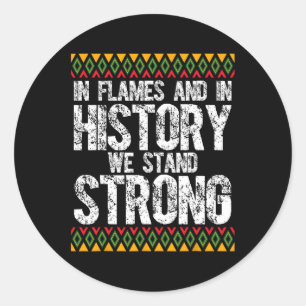 Black Firefighter Firefighting Fireman Black Histo Classic Round Sticker