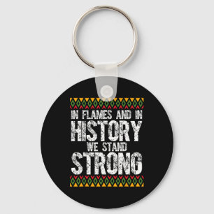 Black Firefighter Firefighting Fireman Black Histo Key Ring