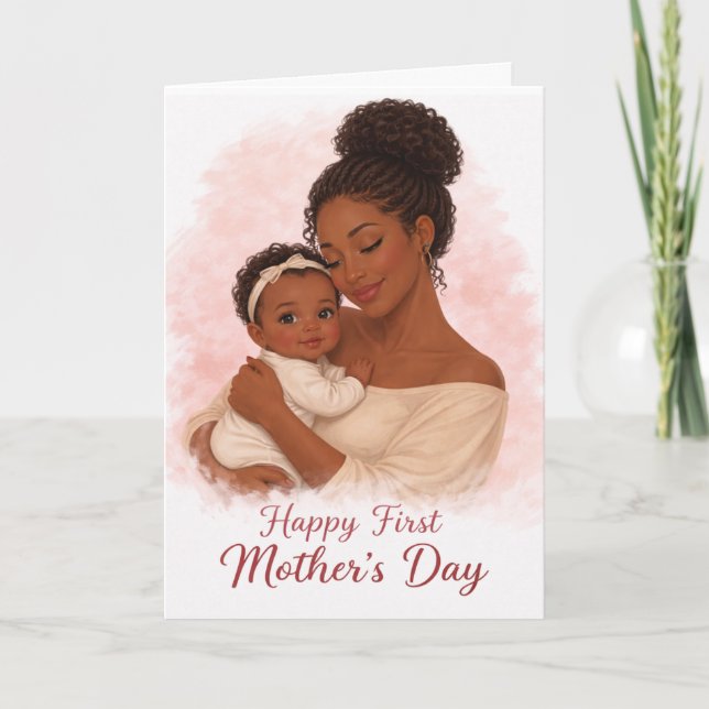 Black First Mother's Day Card (Front)