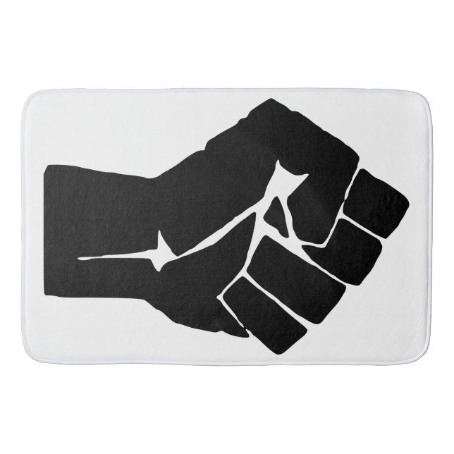 Black Fist Raised - Resistance Protest Bath Mat (Front)