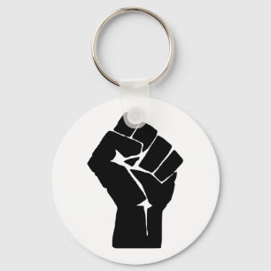 Black Fist Raised - Resistance Protest Key Ring