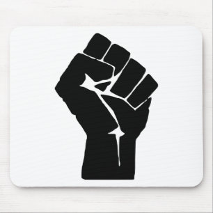 Black Fist Raised - Resistance Protest Mouse Pad
