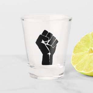 Black Fist Raised - Resistance Protest Shot Glass