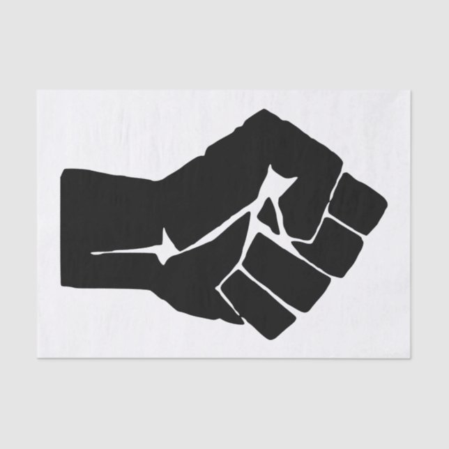 Black Fist Raised - Resistance Protest Tissue Paper (Front)