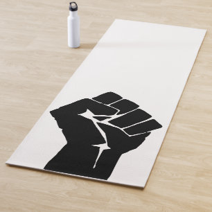 Black Fist Raised - Resistance Protest Yoga Mat