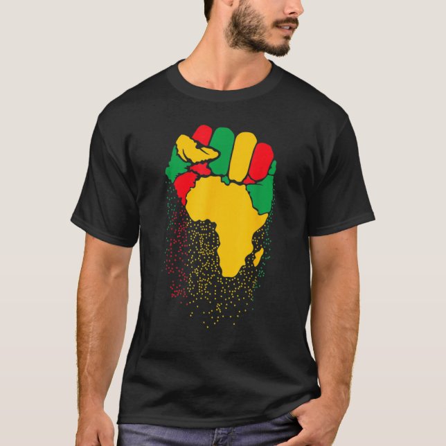 Black Fist Shirt African American Pride Black Hist (Front)